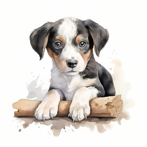 Welpe Clipart, kleine Hunde Bilder, 10 Aquarell Clip Art, druckbare JPGs, Sofort Download, kommerzielle Nutzung, Papiermodell