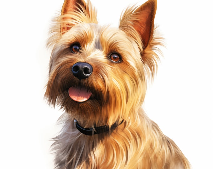 Australian Silky Terrier Clipart, Dog Images, 10 Watercolor Clip Art, Printable JPGs, Instant Download, Commercial Use, Paper craft