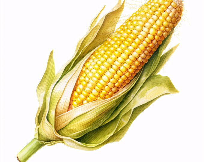 Corn Clipart, Farm Vegetable Images, 10 Watercolor Clip Art, Printable JPGs, Instant Download, Commercial Use, Paper Craft