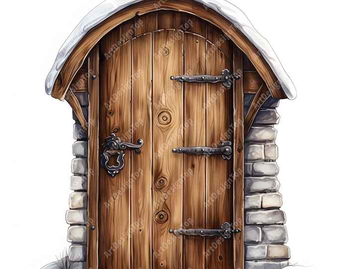 Rustic Door Clipart, Old Doors Images, 10 Watercolor Clip Art, Printable JPGs, Instant Download, Commercial Use, Paper craft