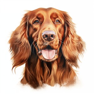 Irish Setter Clipart, Setter Dog Images, 10 Watercolor Clip Art, Printable JPGs, Instant Download, Commercial Use, Paper craft