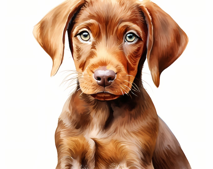 Wirehaired Vizsla Dog Clipart, Puppy Dog Images, 10 Watercolor Clip Art, Printable JPGs, Instant Download, Commercial Use, Paper craft