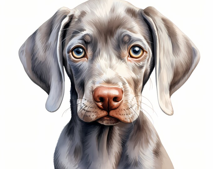 Weimaraner Dog Clipart, Puppy Dog Images, 10 Watercolor Clip Art, Printable JPGs, Instant Download, Commercial Use, Paper craft