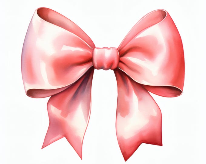 Shiny Bow Clipart, Ribbon Bow Images, 10 Watercolor Clip Art, Printable JPGs, Instant Download, Commercial Use, Paper craft
