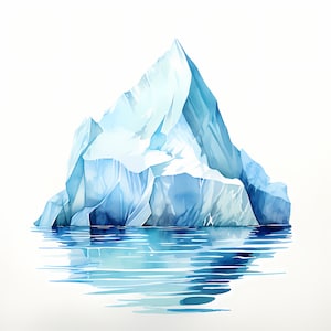 Eisberg Eisberge Bilder, 10 Clip Art Aquarell, druckbare JPGs, Sofort Download, kommerzielle Nutzung, Papiermodell