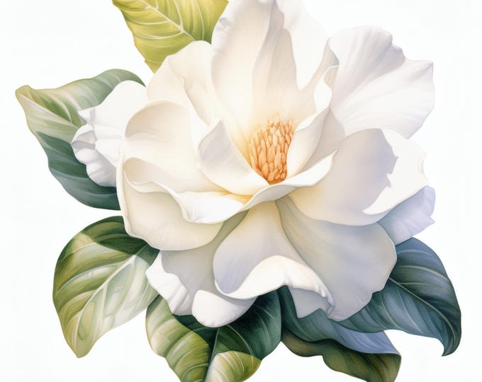 White Gardenia Clipart, Wedding Flower Images, 10 Watercolor Clip Art, Printable JPGs, Instant Download, Commercial Use, Paper craft