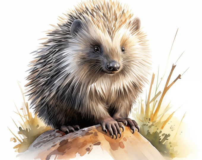 Porcupine Clipart, Porcupine Images, 10 Watercolor Clip Art, Printable JPGs, Instant Download, Commercial Use, Paper craft