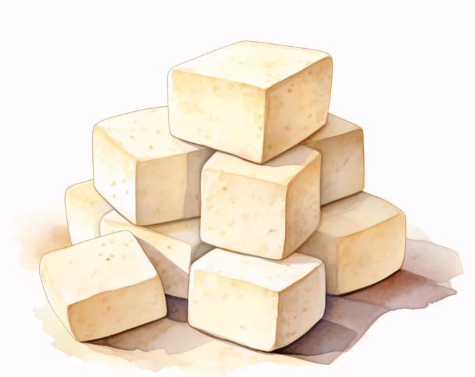Tofu Clipart, Soybean Food Images, 10 Watercolor Clip Art, Printable JPGs, Instant Download, Commercial Use, Paper craft
