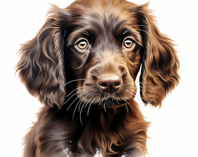 Field Spaniel Clipart, Puppy Dog Images, 10 Watercolor Clip Art, Printable JPGs, Instant Download, Commercial Use, Paper craft