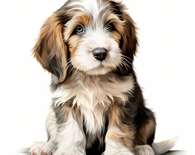 Basset Griffon Dog Clipart, Puppy Dog Images, 10 Watercolor Clip Art, Printable JPGs, Instant Download, Commercial Use, Paper craft