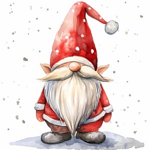 Clipart di gnomi natalizi, immagini di gnomi invernali, 10 clipart acquerellabili, JPG stampabili, download istantaneo, uso commerciale, creazione di carta