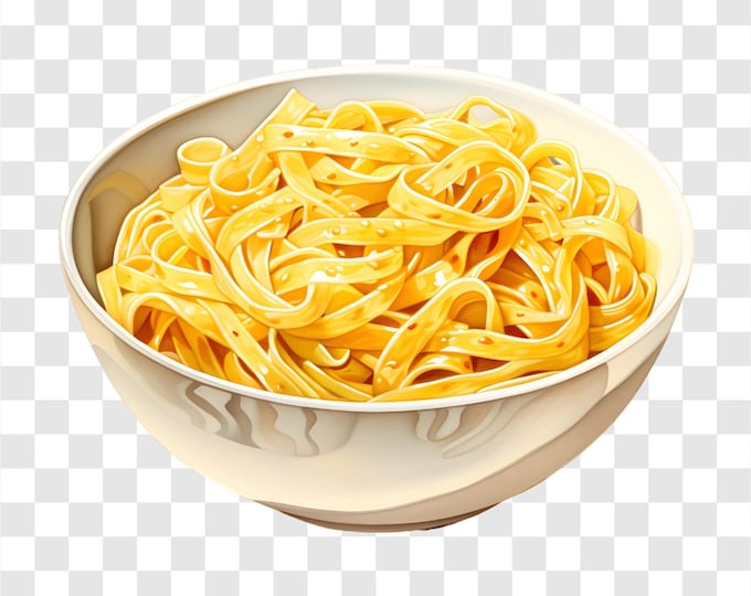 10 PNG Pasta Noodles, Pasta In Bowl Clipart, Watercolor Clip Art, Instant Download, Commercial Use, Paper craft