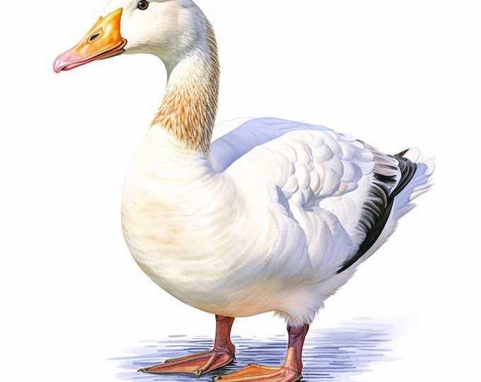 Watercolor Goose Clipart: 10 Printable Water Bird JPGs (Commercial Use, Instant Download)