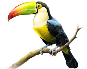 Toucan Clipart, Keel Billed Toucan Images, 10 Watercolor Clip Art, Printable JPGs, Instant Download, Commercial Use, Paper craft