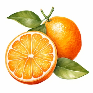 Clipart orange, agrumes, images de fruits d'été, 10 images clipart aquarelle, fichiers JPG imprimables, téléchargement immédiat, usage commercial, créations en papier