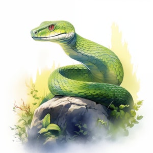 Snake Clipart, Reptile Images, 10 Watercolor Clip Art, Printable JPGs, Instant Download, Commercial Use, Paper craft