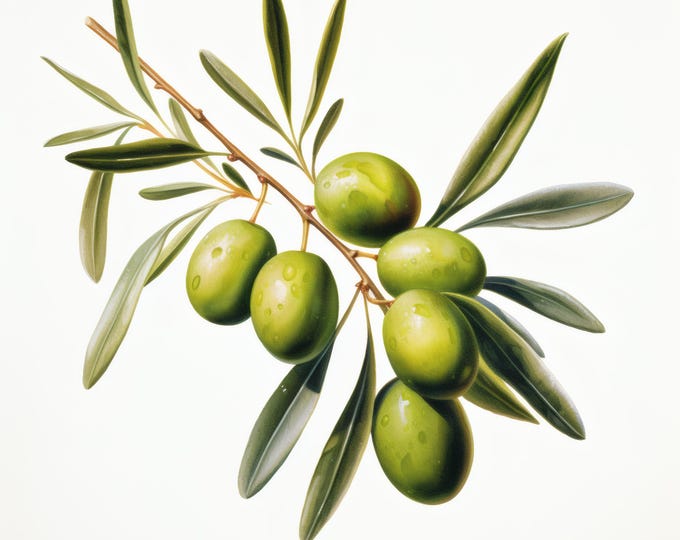 Olive Branch Clipart, Mediterranean Olive Images, 10 Watercolor Clip Art, Printable JPGs, Instant Download, Commercial Use, Paper craft