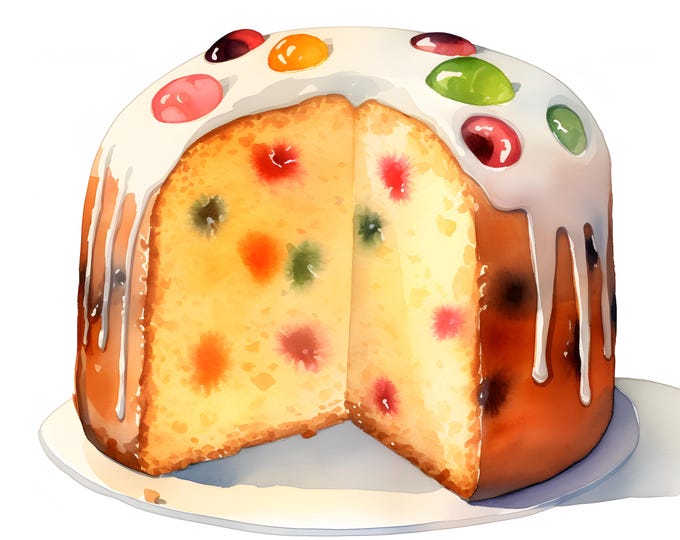 Kulich Clipart, Easter Kulich Images, 10 Watercolor Clip Art, Printable JPGs, Instant Download, Commercial Use, Paper craft