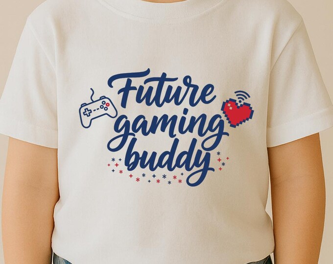 Future Gaming Buddy SVG, Funny Baby Gamer Shirt Print, Controller DXF PNG Design for Cricut Silhouette