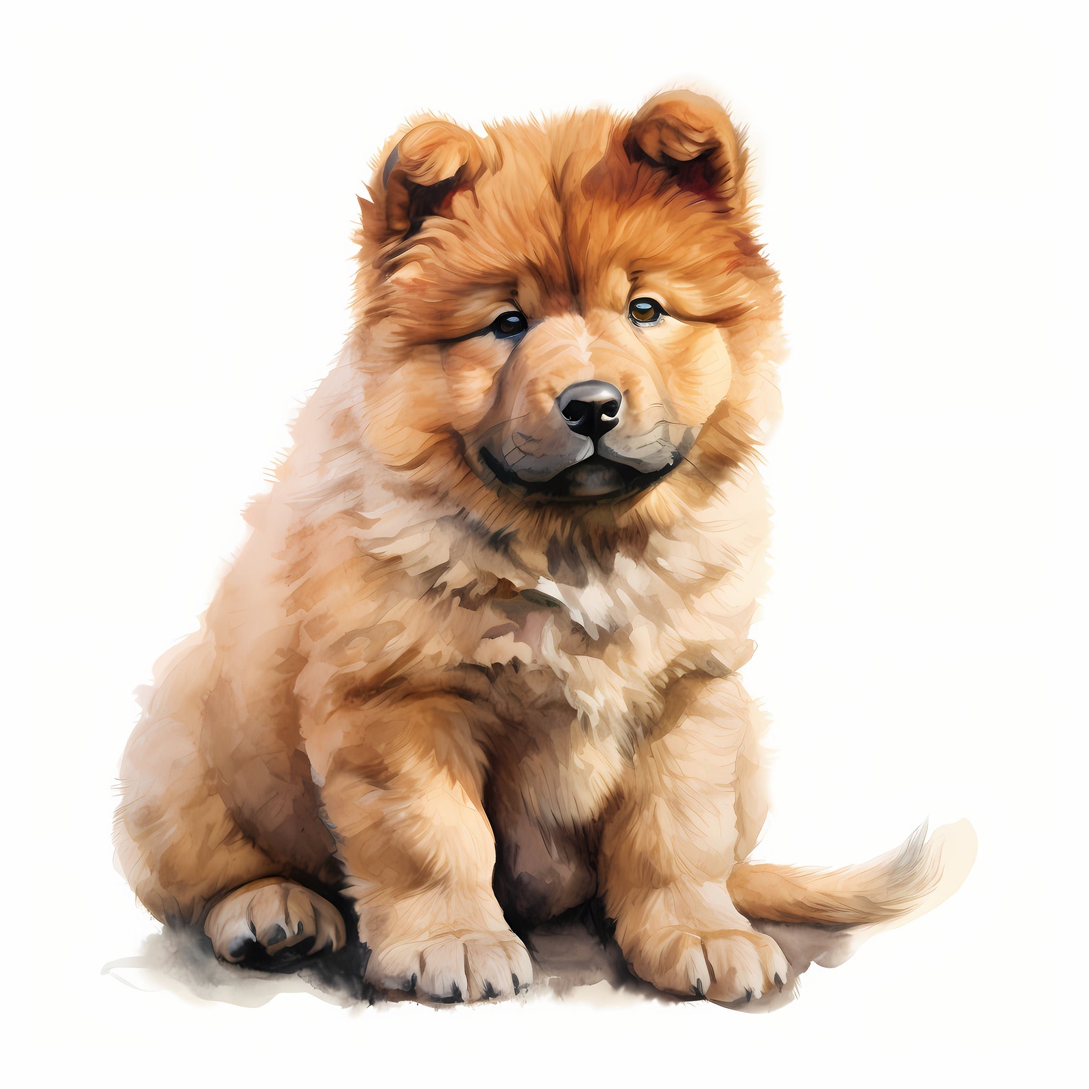 10 Chow Chow, Puppy Dog, Chow JPG, Watercolor Clipart, Printable Image ...