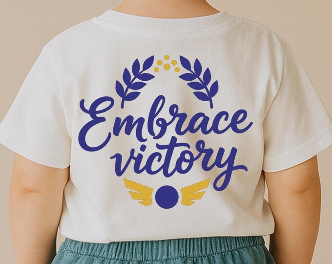 Embrace Victory SVG, Motivational Sports Quote T-Shirt Print, Inspirational Volleyball DXF PNG Design for Cricut Silhouette