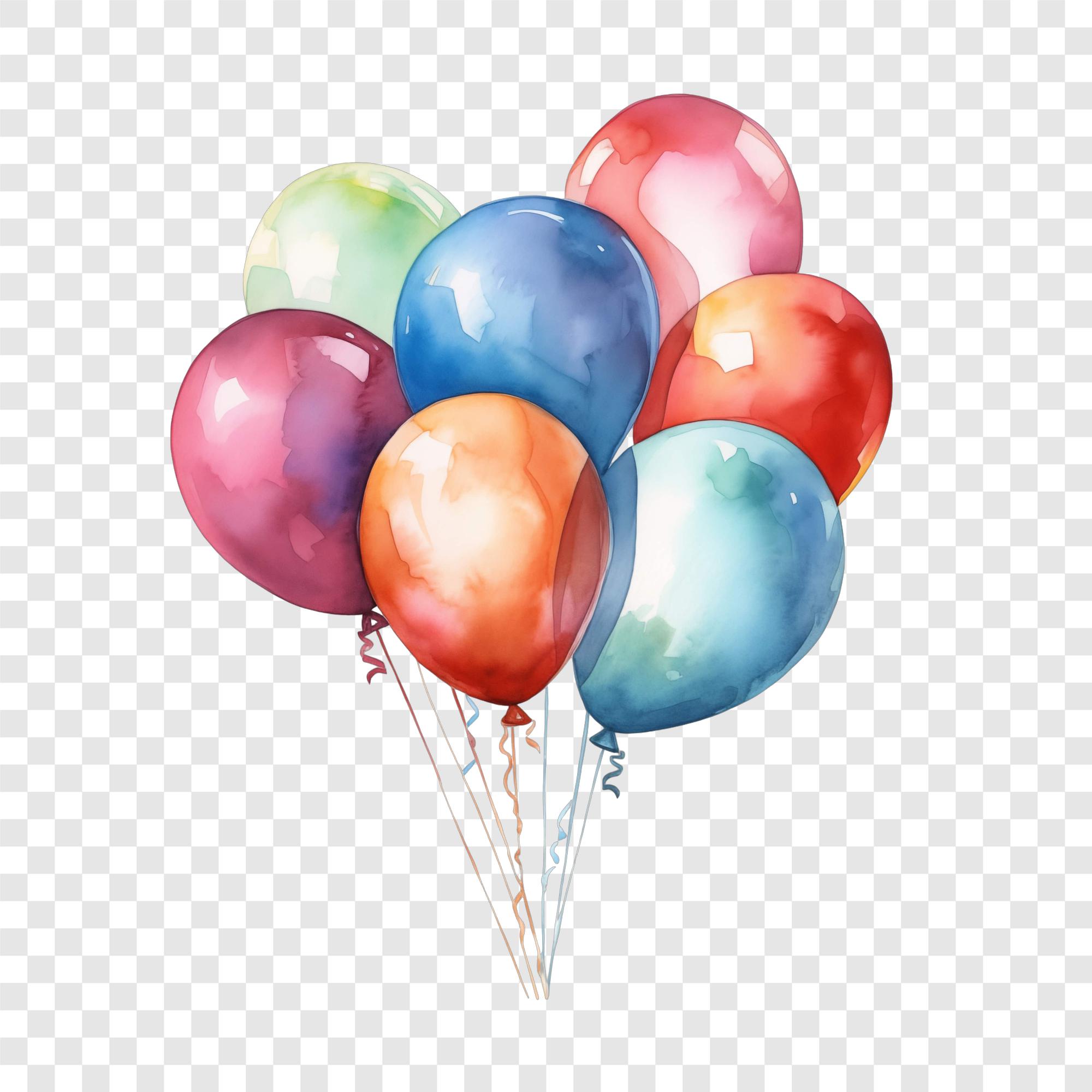 10 PNG Watercolor Party Balloon Clipart, Colorful Balloons Images ...