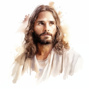 Jesus Christ Clipart, Jesus Christ Images, 10 Watercolor Clip Art, Printable JPGs, Instant Download, Commercial Use, Paper craft