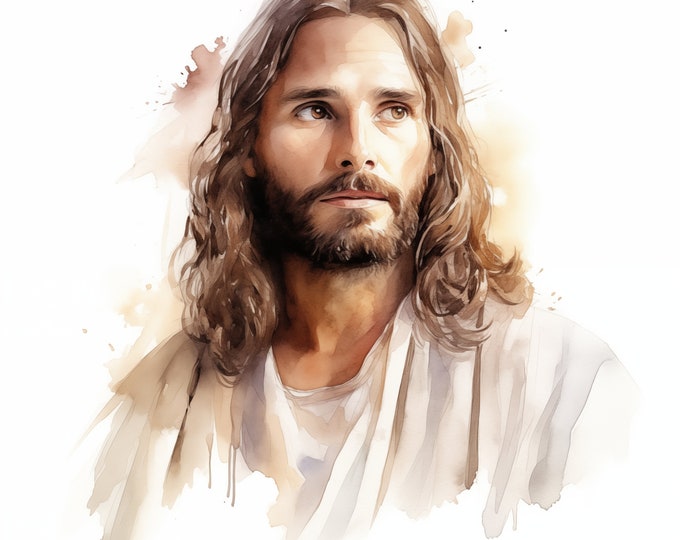 Jesus Christ Clipart, Jesus Christ Images, 10 Watercolor Clip Art, Printable JPGs, Instant Download, Commercial Use, Paper craft