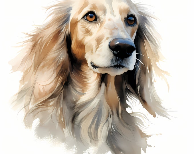 Saluki Dog Clipart, Puppy Dog Images, 10 Watercolor Clip Art, Printable JPGs, Instant Download, Commercial Use, Paper craft