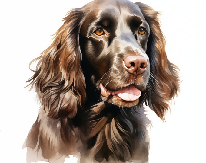 Field Spaniel Clipart, Spaniel Dog Images, 10 Watercolor Clip Art, Printable JPGs, Instant Download, Commercial Use, Paper craft