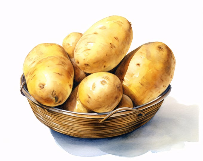 Potato Clipart, Farm Vegetable Images, 10 Watercolor Clip Art, Printable JPGs, Instant Download, Commercial Use, Paper craft