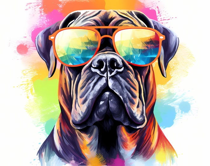 Bullmastiff Clipart, Cool Dog Images, 10 Watercolor Clip Art, Printable JPGs, Instant Download, Commercial Use, Paper craft