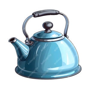 Kettle Clipart, Old Tea Kettles Images, 10 Watercolor Clip Art, Printable JPGs, Instant Download, Commercial Use, Paper craft
