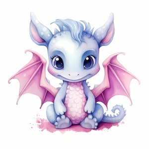 Dragon Clipart, Baby Dragons Images, 10 Watercolor Clip Art, Printable JPGs, Instant Download, Commercial Use, Paper craft