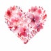 Watercolor Floral Heart Clipart: Valentine's Day JPG Images (commercial ...