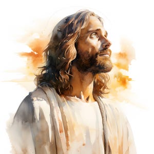 Watercolor Jesus Christ Clipart: Printable Images (Commercial Use) (JPGs)