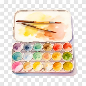 10 PNG Malpalette, Farbpalette Clipart, Aquarell Clip Art, Sofort Download, kommerzielle Nutzung, Papiermodell