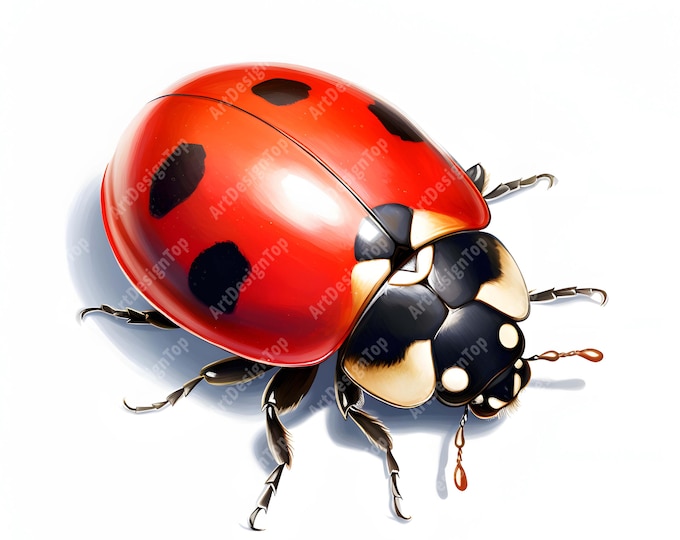 Lady Bug Clipart, Ladybug Images, 10 Watercolor Clip Art, Printable JPGs, Instant Download, Commercial Use, Paper craft