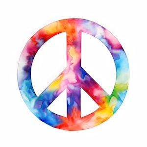 Clipart symbole de paix, Images de signe de paix, 10 images clipart aquarelle, fichiers JPG imprimables, téléchargement immédiat, usage commercial, créations en papier
