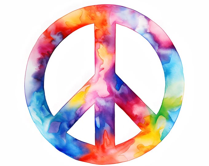 Peace Symbol Clipart, Peace Sign Images, 10 Watercolor Clip Art, Printable JPGs, Instant Download, Commercial Use, Paper craft