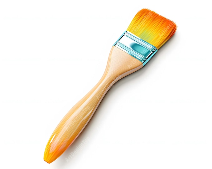 Paintbrush Clipart, Paint Brushes Images, 10 Watercolor Clip Art, Printable JPGs, Instant Download, Commercial Use, Paper craft