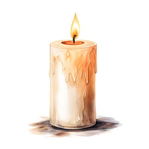 Imágenes prediseñadas de velas rústicas, imágenes de velas encendidas, 10 imágenes prediseñadas de acuarela, archivos JPG imprimibles, descarga instantánea, uso comercial, manualidades de papel