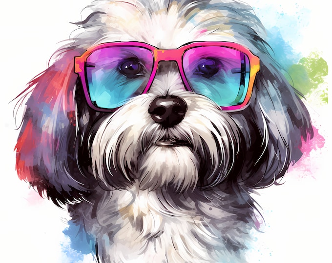 Havanese Clipart, Cool Dog Images, 10 Watercolor Clip Art, Printable JPGs, Instant Download, Commercial Use, Paper craft