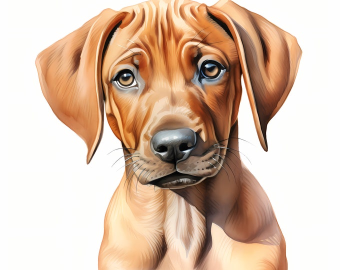 Ridgeback Dog Clipart, Puppy Dog Images, 10 Watercolor Clip Art, Printable JPGs, Instant Download, Commercial Use, Paper craft