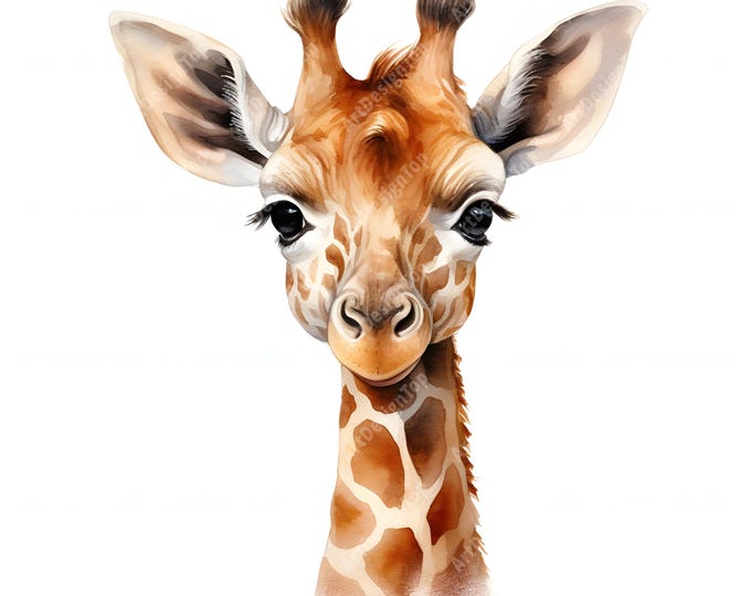 Giraffe Clipart, Giraffe Nursery Images, 10 Watercolor Clip Art, Printable JPGs, Instant Download, Commercial Use, Paper craft