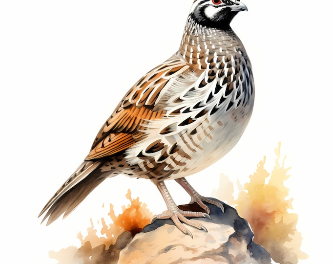 Quail Bird Clipart, Common Quail Images, 10 Watercolor Clip Art, Printable JPGs, Instant Download, Commercial Use, Paper craft