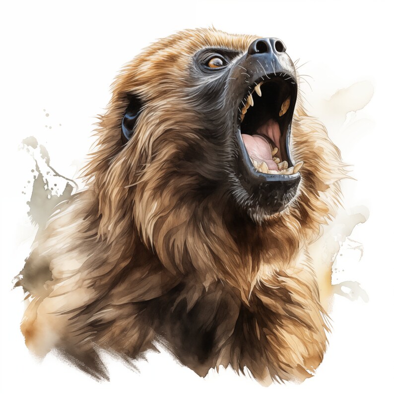 Howler Monkey Clipart, Rainforest Primates Images, 10 Watercolor Clip ...