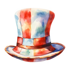 Clipart de sombrero de payaso, imágenes divertidas de sombreros, 10 imágenes prediseñadas de acuarela, archivos JPG imprimibles, descarga instantánea, uso comercial, manualidades de papel