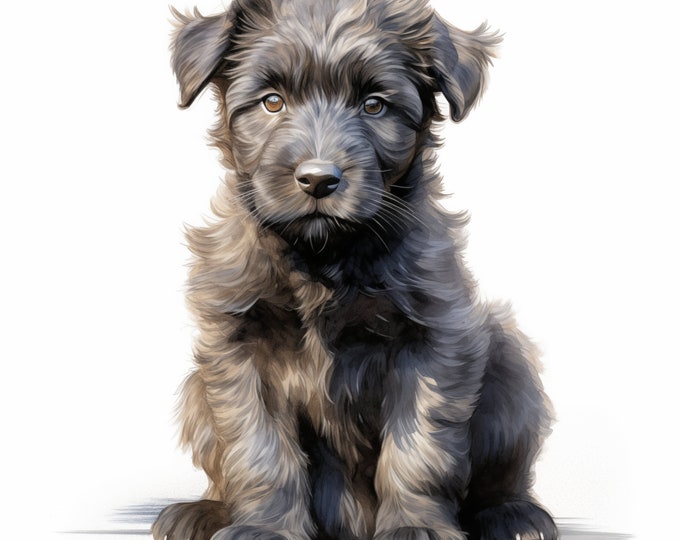 Bouvier des Flandres Dog Clipart, Puppy Dog Images, 10 Watercolor Clip Art, Printable JPGs, Instant Download, Commercial Use, Paper craft