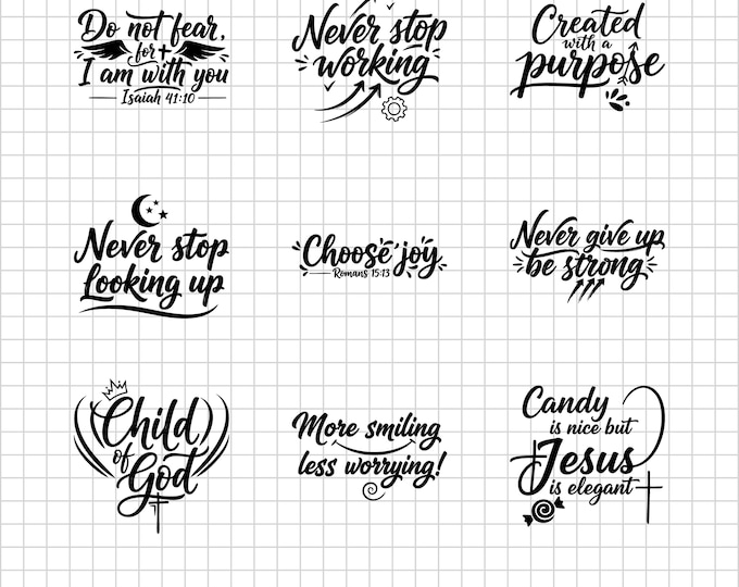 Mega Christian SVG Bundle Vol.13 | Inspirational Christian Quotes | Bible Verses Scripture Religious Jesus Faith Cut Files Cricut